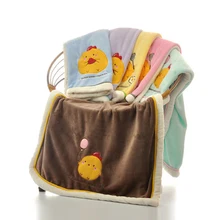 Детское одеяло распродажа новорожденный зима теплая мультфильм спальный Постельные принадлежности органический хлопок для пеленания 75*100 см детей Мех животных Одеяла 100*150 см