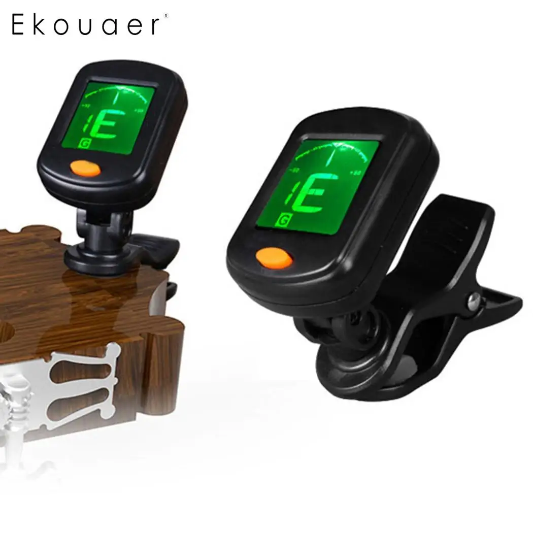 

Small Portable Clip-on Digital Guitar Tuner Double Color Backlight with Coin Battery for Chromatic Guitar Bass Ukulele Violin