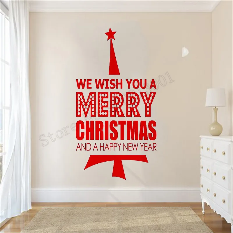 Christmas Decoration For Home Wall Sticker Shop Vinyl Art Removeable