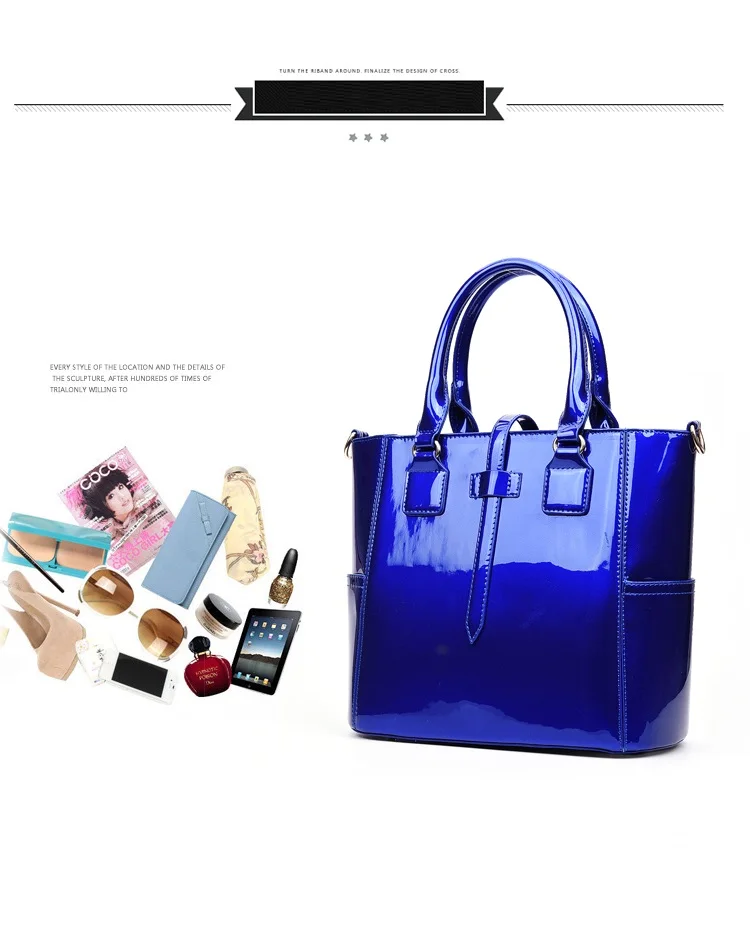 Женская композитная сумка из лакированной кожи, 3 комплекта, известный бренд, дизайнерская сумка через плечо, женская сумка-мессенджер, тоут, кошелек для карт, высокое качество