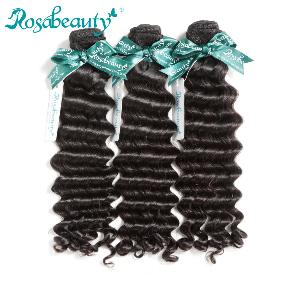 

3 Bundles Unprocessed Peruvian virgin Hair Human hair Loose Deep Rosa beauty hair products Free shipping