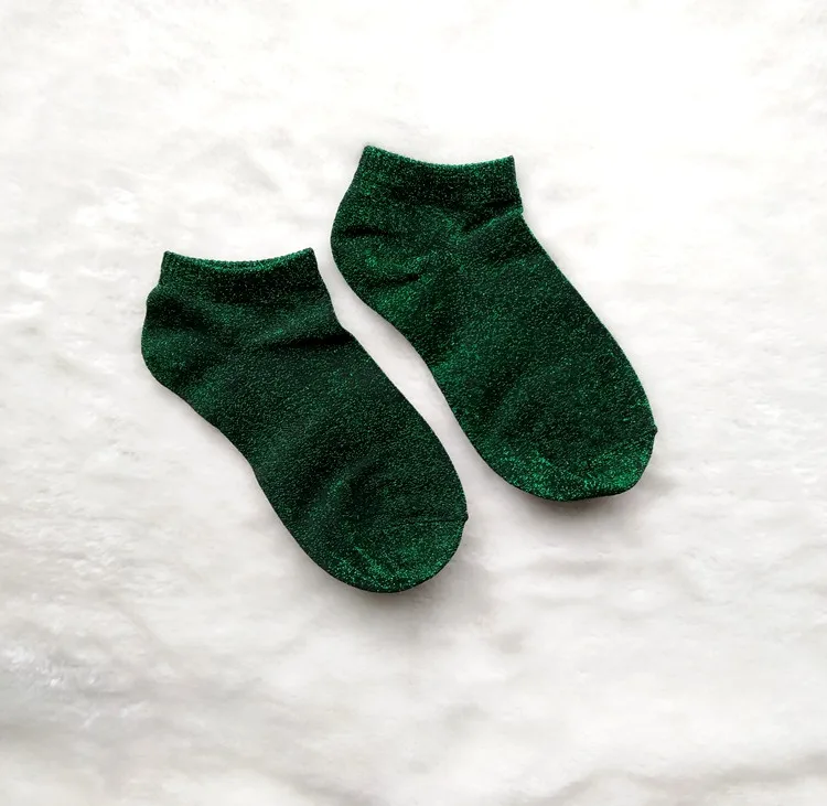 6 пара/лот, Новое поступление, блестящие японские носки, стильные модные летние тонкие носки для леди, женские короткие носки, индивидуальность, универсальная женская одежда - Цвет: green
