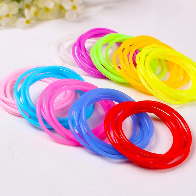 

2015 fashion Multicolor elastic gum for bracelets Silicone rubber bracelet Hand Hair ring Trailing women band rope accessories