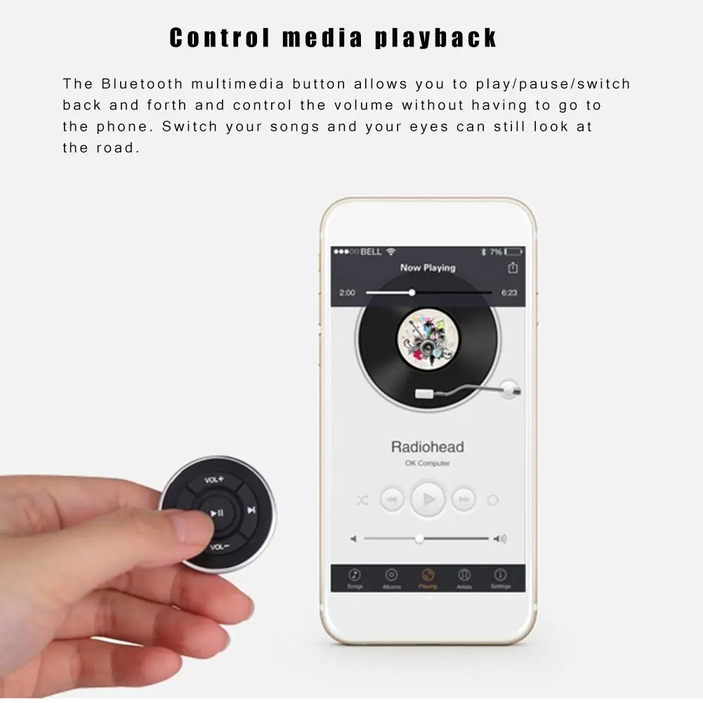Bluetooth 4,0 Автомобильный пульт дистанционного управления Bluetooth Автомобильный руль смартфон Аудио Видео Bluetooth медиа кнопка