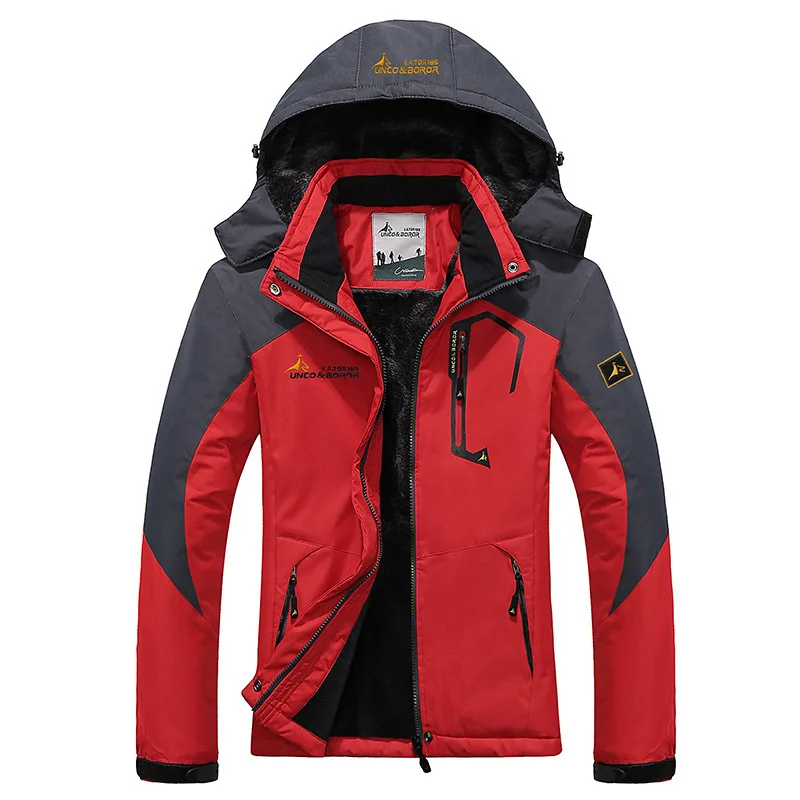 Уличная Мужская и Женская Теплая Флисовая одежда больших размеров для любителей катания на лыжах, альпинизма, ветровка с хлопковой подкладкой, спортивная куртка - Цвет: women red