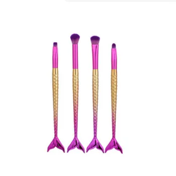 

4 Pcs/set and 5Pcs/set Makeup Brushes Mermaid Octagonal Combination Eye Shadow Brush Foundation Brush Set Fan Brush Makeup Tools
