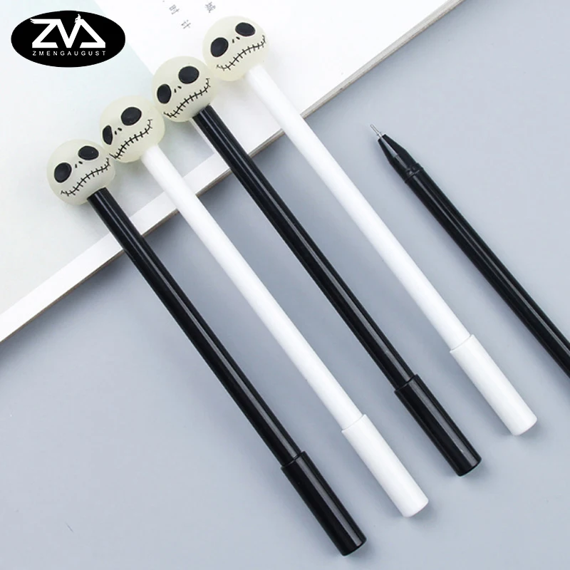 

2pcs/lot Cartoon Cartoon luminous gel pen black 0.5mm Gift Stationery office school Kawaii Decorative writing Neutral pen suppli