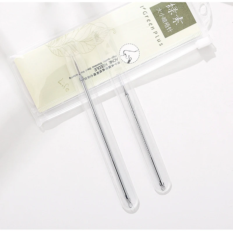 

2Pcs High Quality Acne Blackhead Removal Needles Silver Black Head Pore Cleaner Deep Cleansing Facial Skin Care Tool Makeup