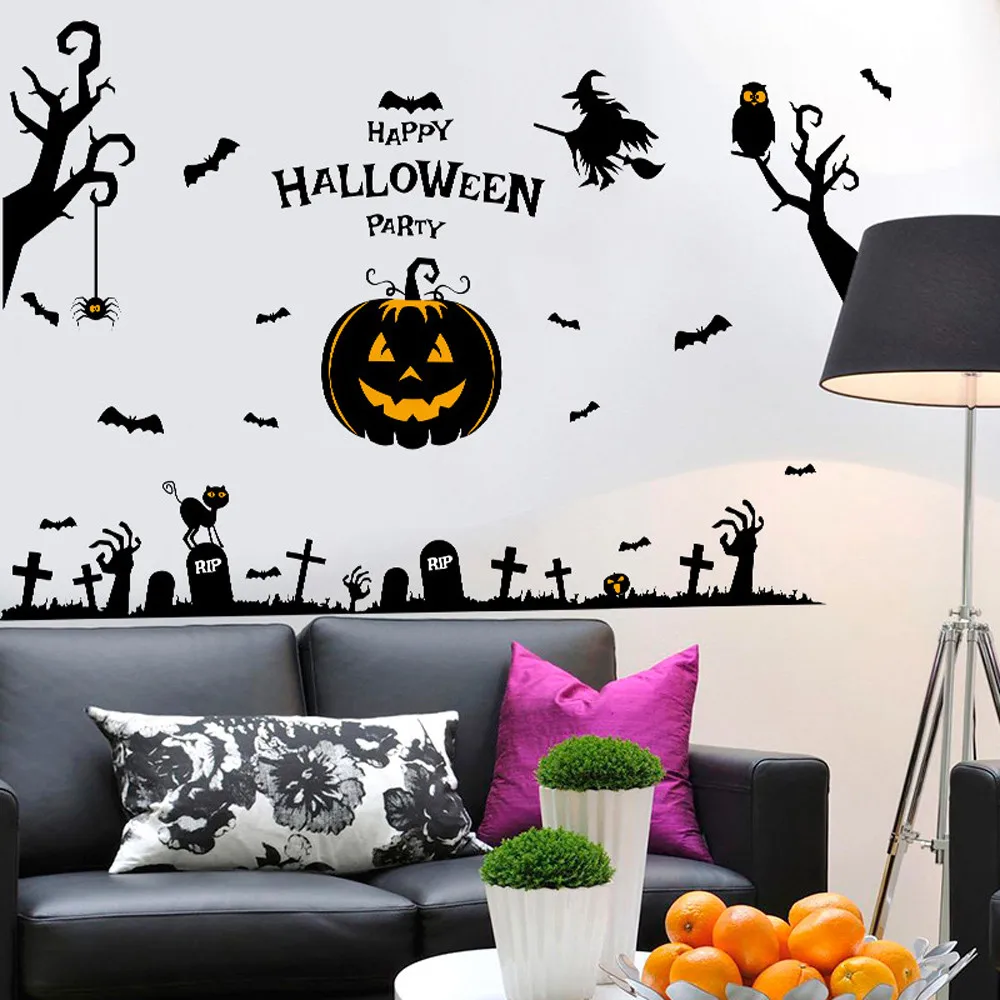Stickers Happy Halloween Household Room Wall Sticker Mural Decor Decal