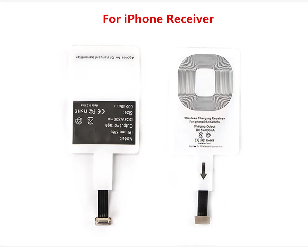 

Universal Qi Wireless Charger Standard Smart Charging Adapter Receiver For iPhone 5 5C 5S 6 6S 7 7plus For Android Cell phone