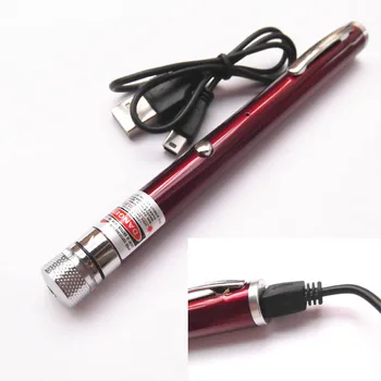 

USB Rechargeable 5mW 650nm Red Light Starry Sky Pattern Laser Pointer Laser Flashlight+ USB Cable