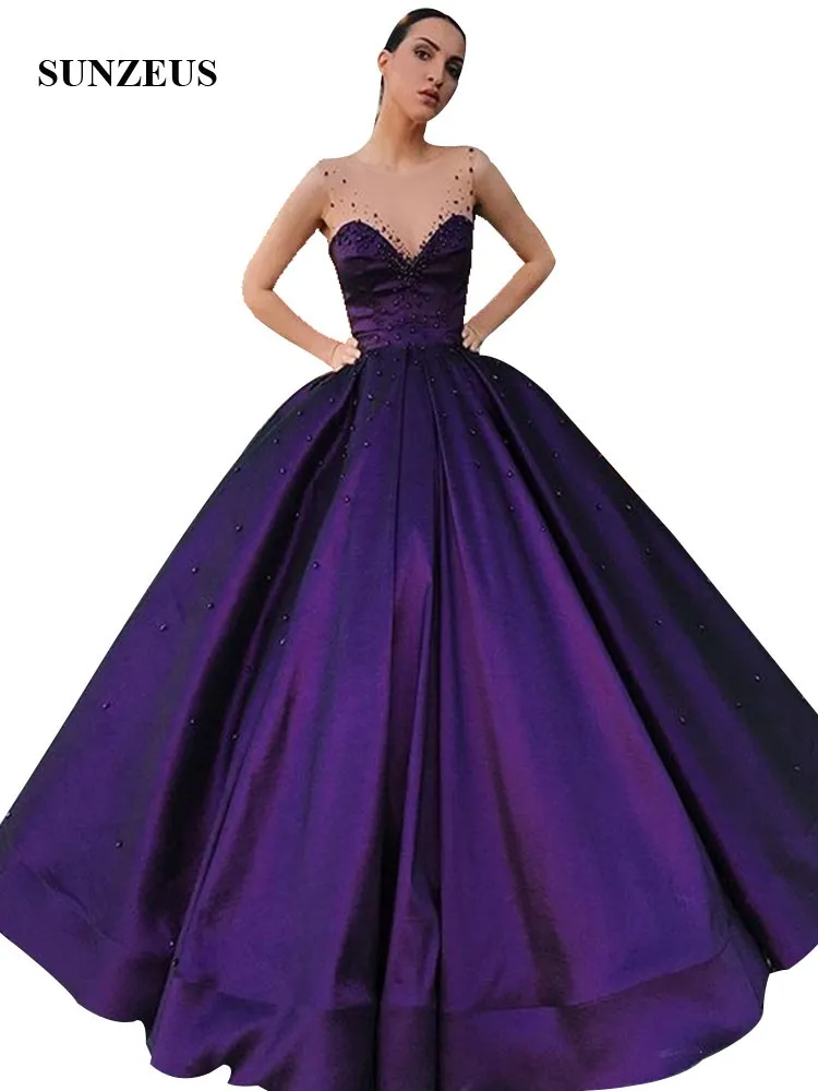 dark purple evening gowns