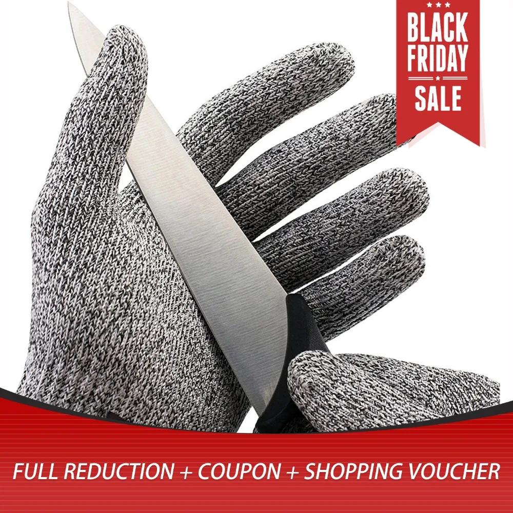 

1 Pair Cut Resistant Gloves Level 5 Protection Working Safty Gloves Food Grade Stainless Steel Wire Cut Metal Mesh Anti-cutting