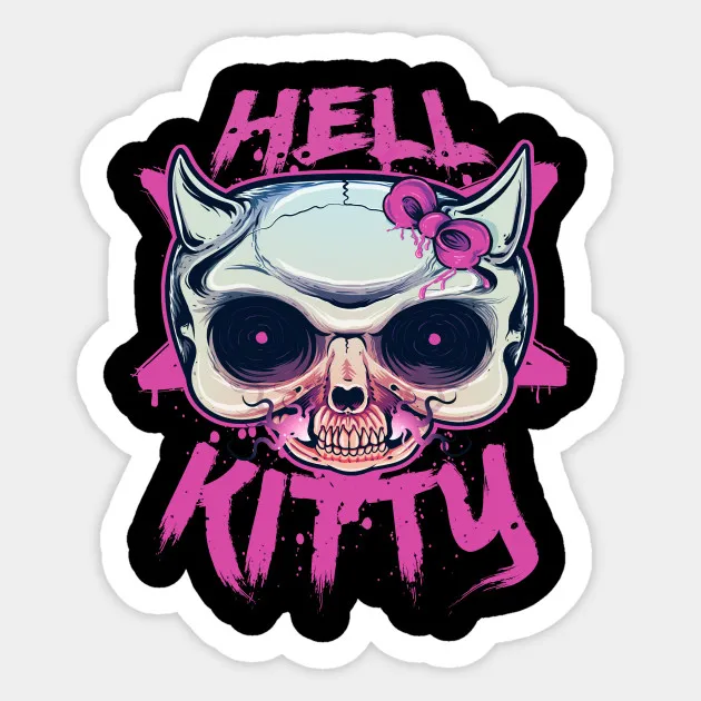 

1PCS JDM Style Skull Hell Kitty Head Decal Car Motorcycle Vinyl Sticker PVC car accessories tance Drift