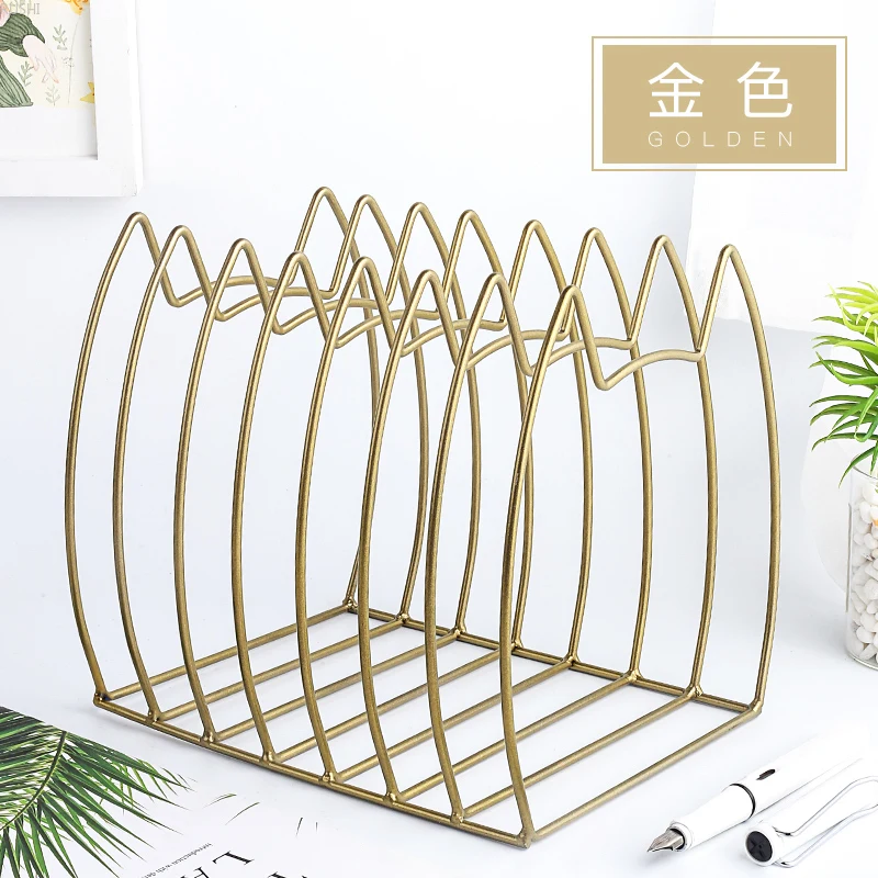 

simple iron art bookrack the table creativity Book block board student Put the book shelf retro book end journal Hanger rack