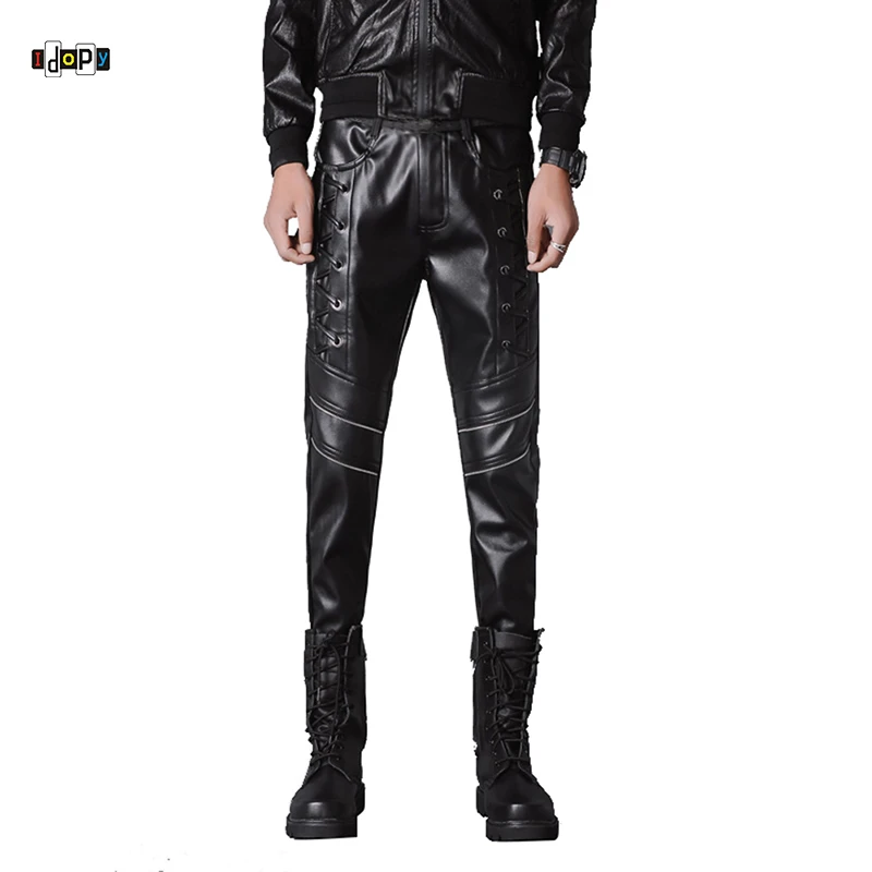 mens pleather pants