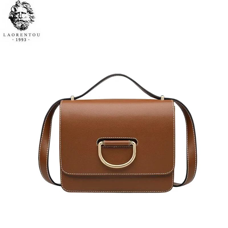

LAORENTOU high quality fashion luxury brand 2019 new casual retro leather versatile portable small square bag female shoulder Me