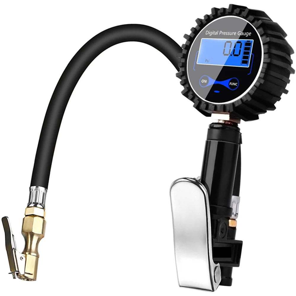 For Car Motorcycle Bike Pressure Gauges Digital Tire Inflator Meter Tester Manometer 3-200 PSI Air Chuck 0-14Bar Mayitr