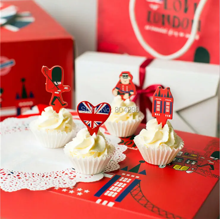 Londres Soldats Amour A Londres Bebe De Douche De Mariage De Fete D Anniversaire Papier De Decoration De Gateau De Forme De Petit Gateau 100 Pcs Livraison Gratuite Aliexpress