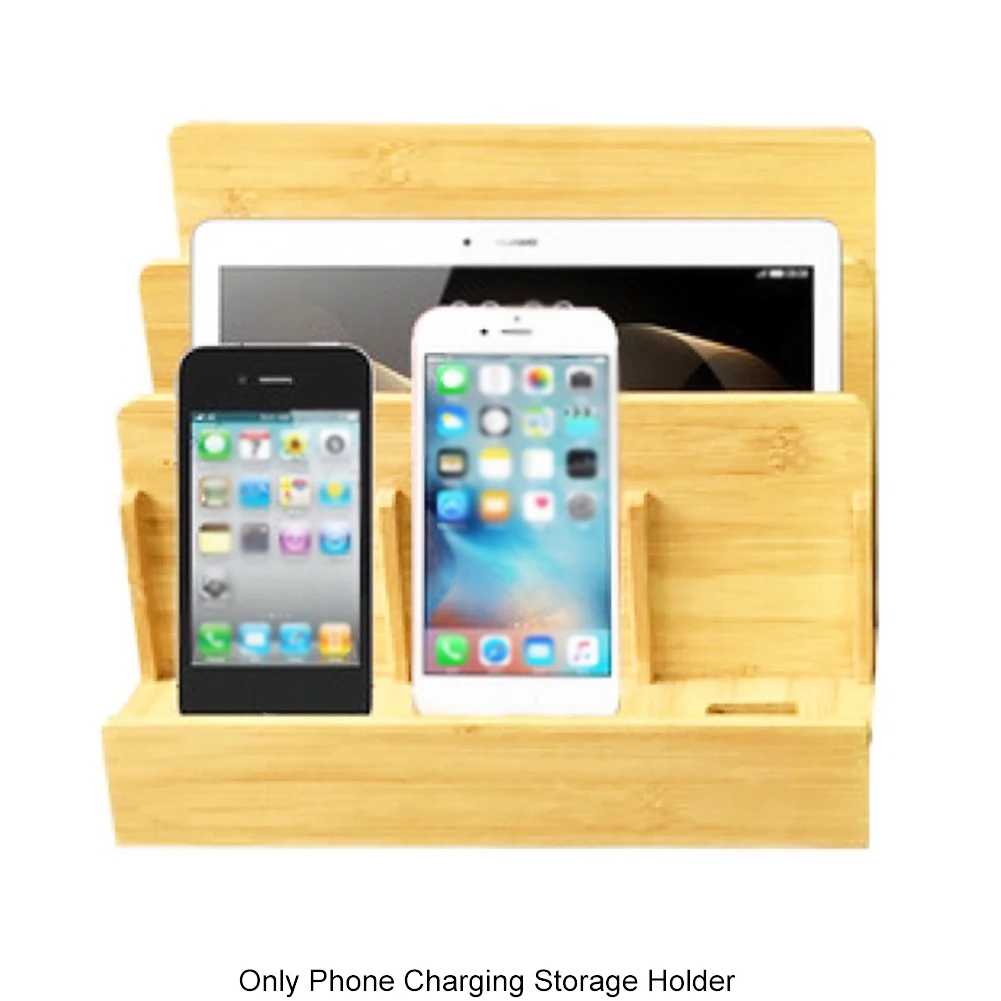 

Organizer Multi Slot Laptops Home Device Tablets Bracket Electronics Stand Travel Office Wooden Charging Storage Phone Holder