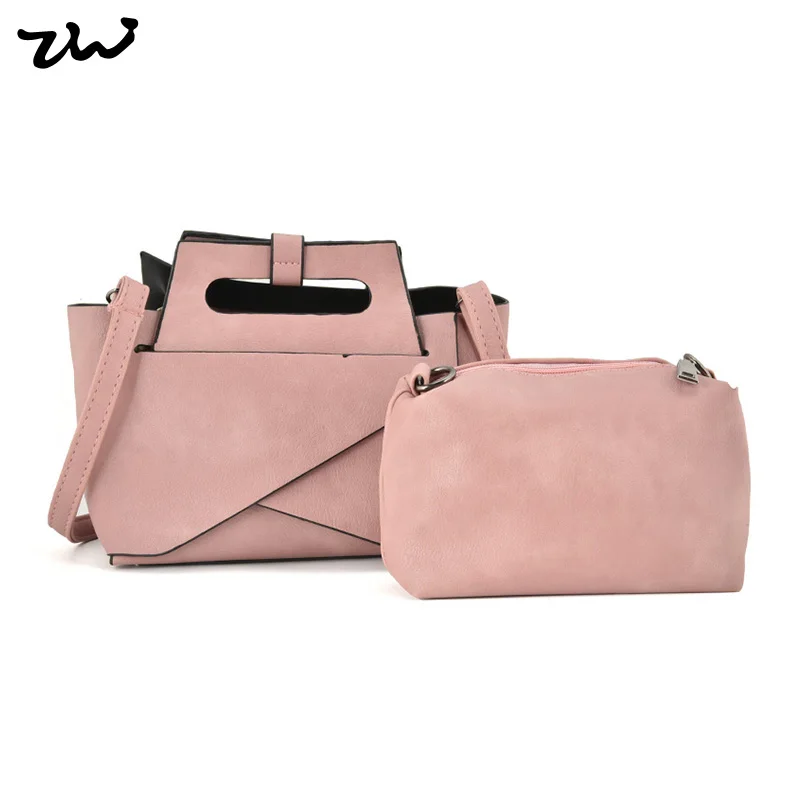 

ZIWI Brand New 2 Set Solid Handbag Fashion Geometric Women Bag Shoulder Bag Designer Lady Handbags TB276