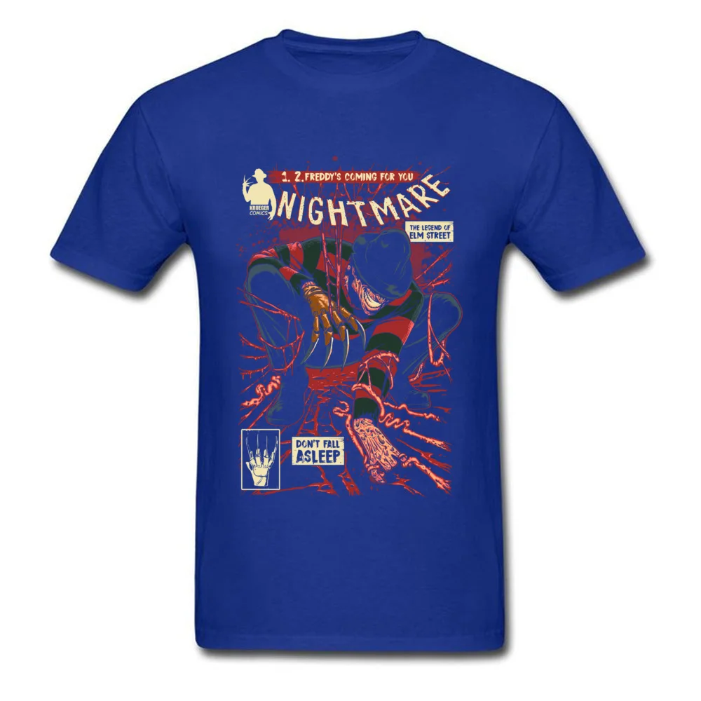 Nightmare comfortable Summer Fall 100% Cotton Crew Neck Mens Tops Tees Casual Tee-Shirts Graphic Short Sleeve T Shirts Nightmare blue