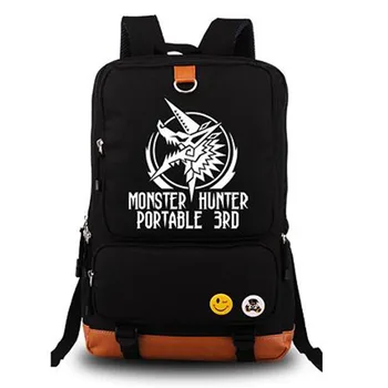 

Hot Sale Fashion Unisex Monster Hunter Canvas Backpack Mochila Book Campus Travel Backpacks Teenager Schoolbag