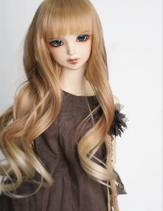 Новое поступление 1/3 1/4 1/6 Bjd SD кукольный парик из проволоки, модный коричневый блонд, длинные волнистые высокотемпературные кукольные волосы