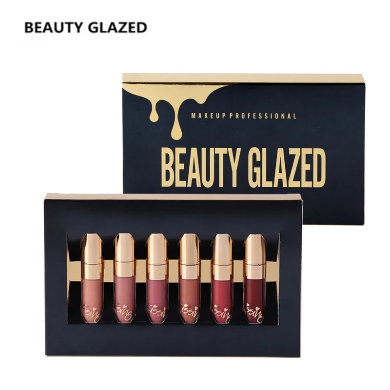 BEAUTY GLAZED Brand Lip Makeup Matte Lip Gloss Easy To ...
