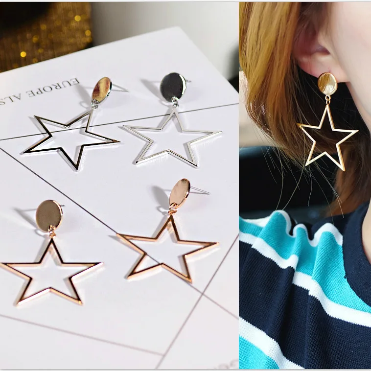 2017 Top Fashion Zinc Alloy Square Women Classic Brinco The New Stylish Earrings All-match Hollow Y293 |