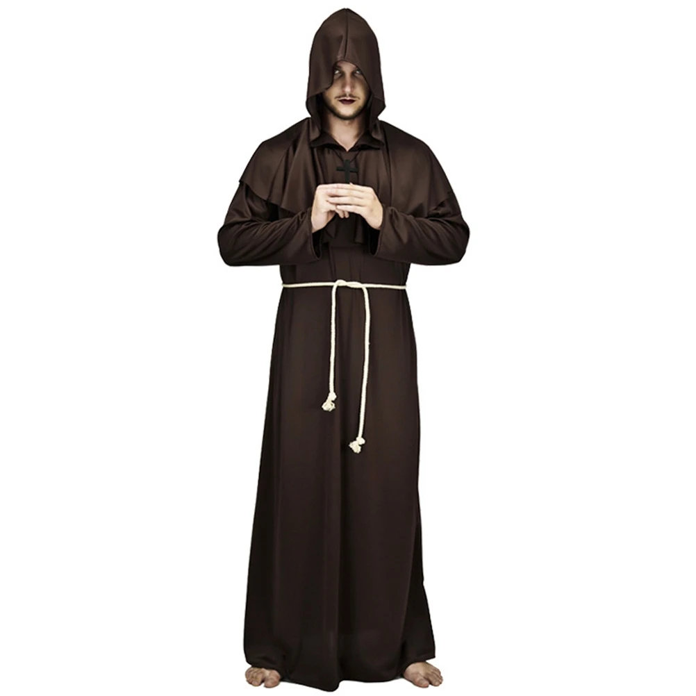 Взрослые хэллоуин брат костюм мастер монах костюм Косплэй комплект брат Комбинезоны для вечеринки Хэллоуин играть этап Выступления