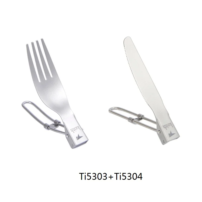 Keith Titanium cubiertos cuchillo plegable camping cuchara Ti53034