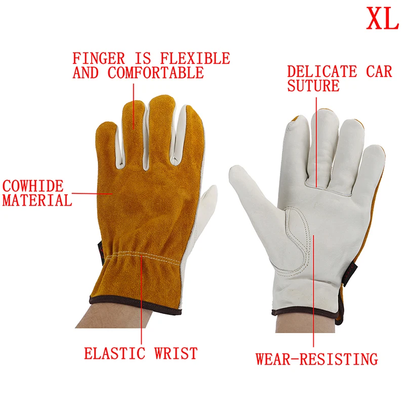 Сварочные мото охотничьи походные бытовые перчатки для мужчин рабочие перчатки из воловьей кожи водительские Защитные перчатки для безопасности работников