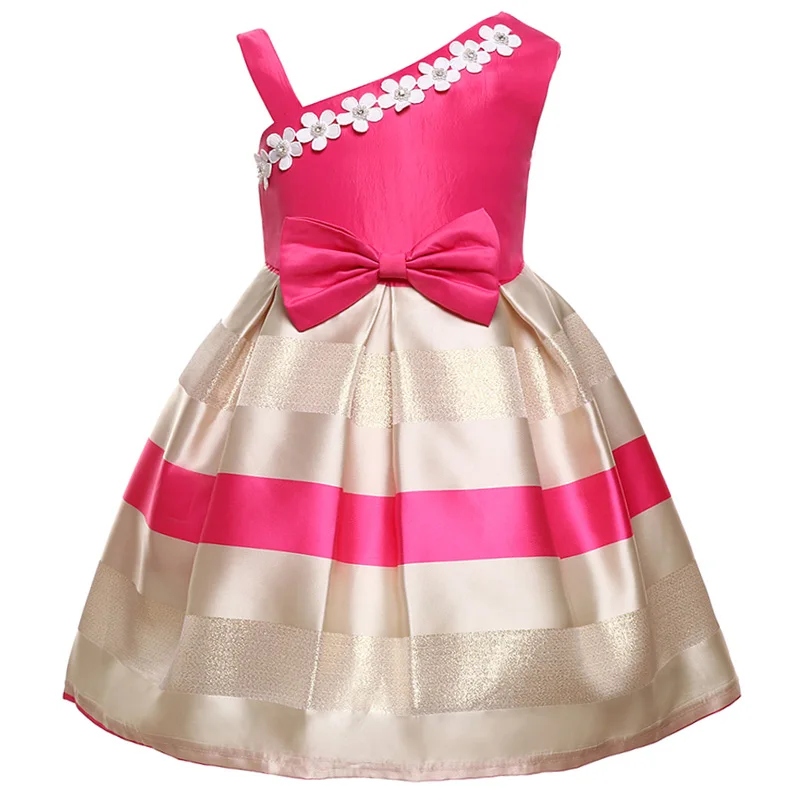 Свадебное платье с цветочным узором для девочек, детское праздничное платье принцессы, костюм, Детские платья для девочек, рождественское платье для 3, 4, 5, 6, 7, 8, 9, 10 лет - Цвет: Mei red