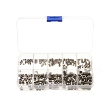 200pcs/lot 304 Stainless Steel Screws M3/M4/M5/M6/M8 Hex Socket Screw Assortment Kit Set