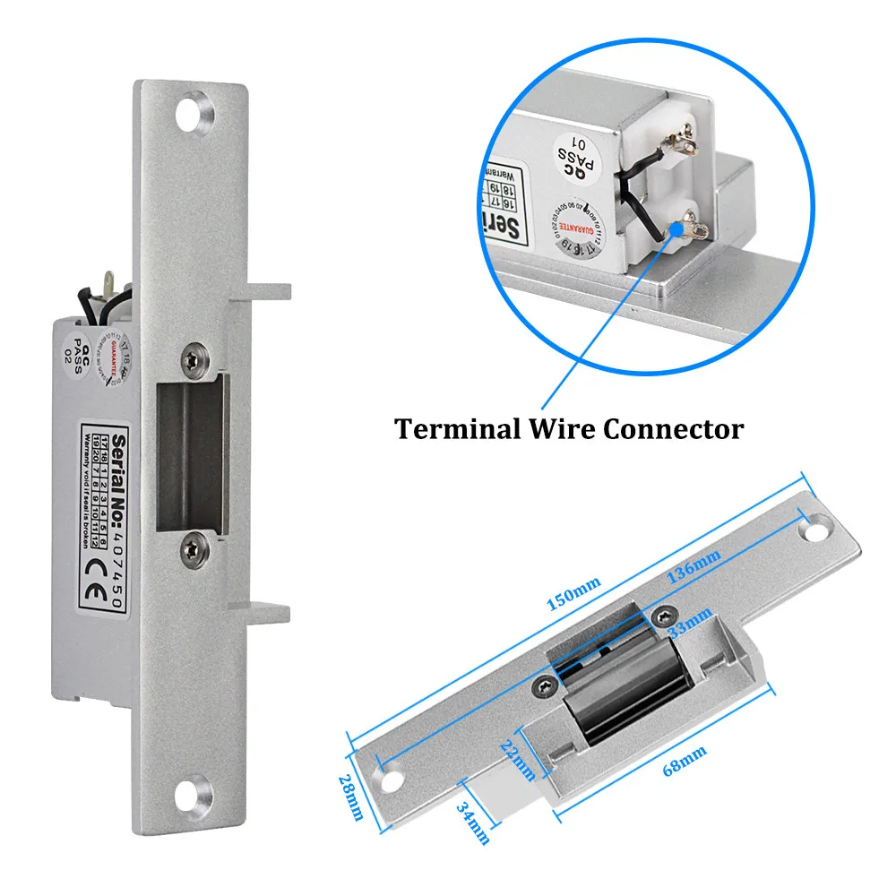 OBO HANDS DC12V NC/NO Electric Strike Lock безопасный Безопасный электронный дверной замок для домашнего контроля доступа система безопасности комплект