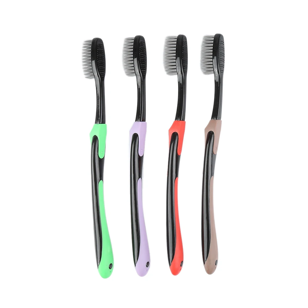 

4Pcs Ultra Soft Bamboo Toothbrush Health Oral Hygiene Antibacterial Toothbrush with Black Heads Dental Clean Tool