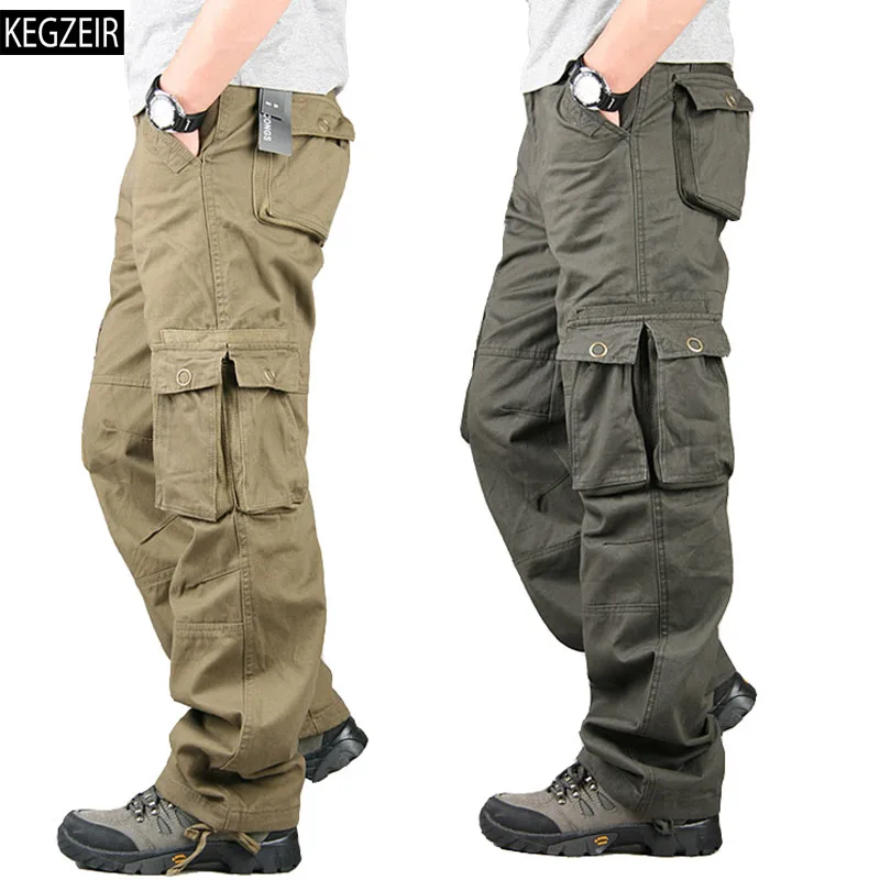 

Spring Winter Cargo Pants Men Multi Pocket Straight Mens Military Trousers Casual Baggy Pants Men Big Size Spodnie Taktyczne