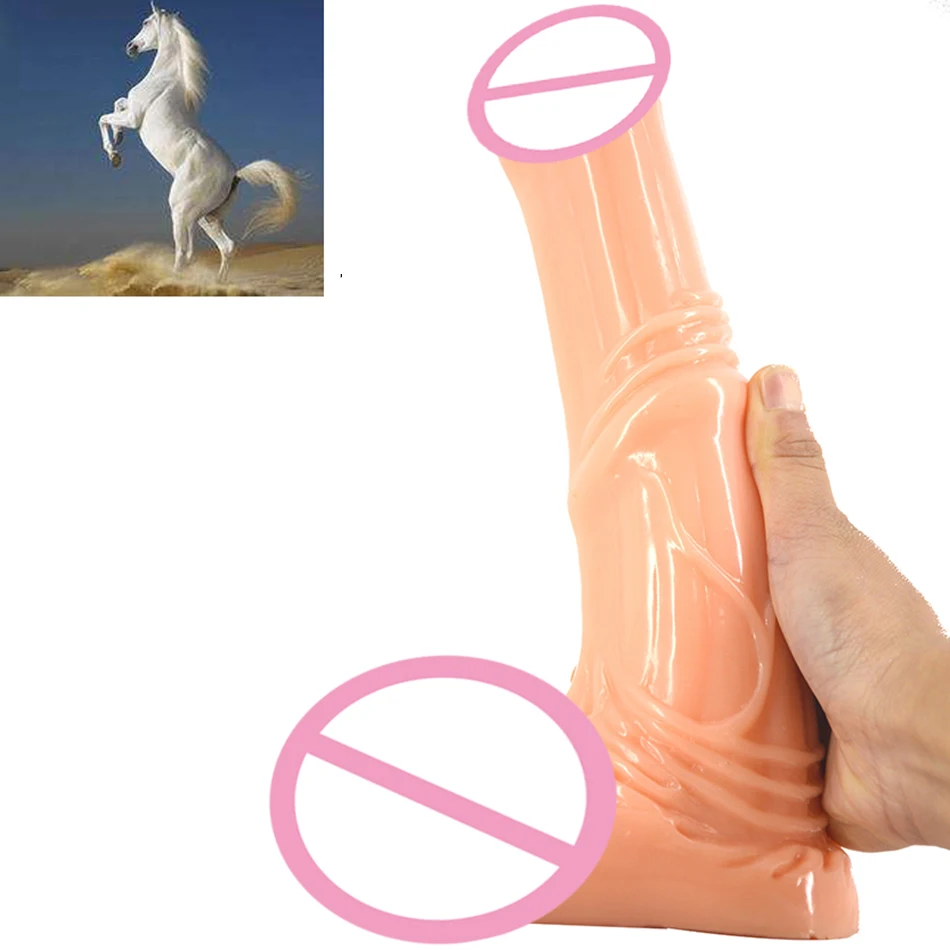FAAK Hot Products Animal Donkey Penis Skin Clear Blood Vessel Vein Blush Stuffed Anal Plug Big
