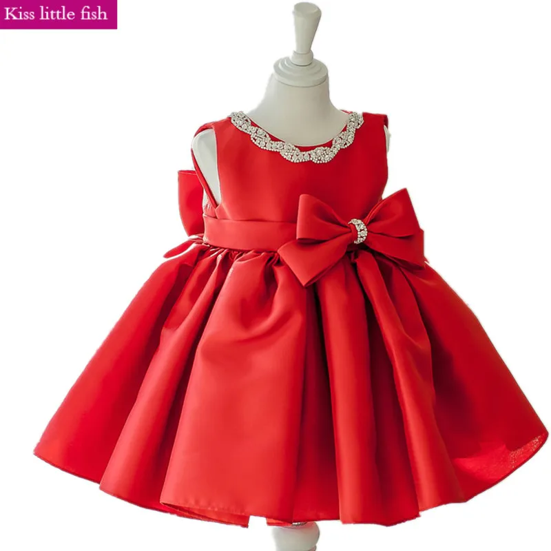 Buy Free shipping Red Flower girls dresses for party