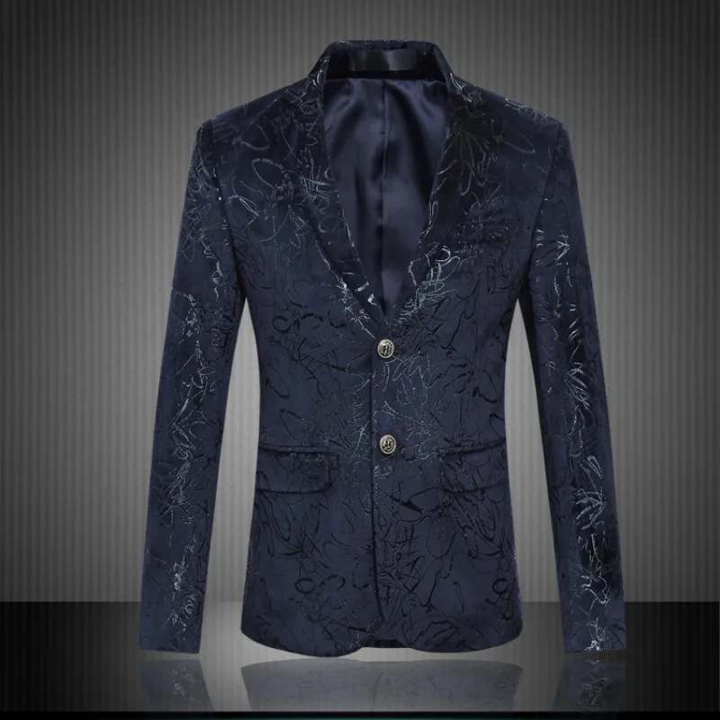 Aliexpress.com : Buy Quality Men Floral Blazer Jacket Two Buttons Long ...