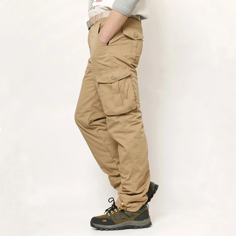 5XL 6XL мужские теплые зимние тактические брюки камуфляжные брюки карго толстые Мульти Карманы повседневные военные мешковатые брюки размера плюс
