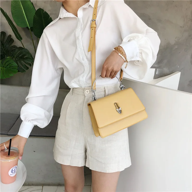 

JIHAO Brand Design Flap Women's Bag Fashion PU Leather Female Shoulder Bags Solid Chains Simple Crossbody Bag Ladies Handbags
