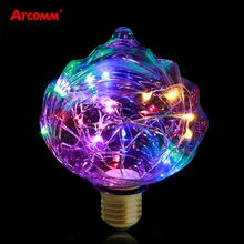 E27 светодиодный RGB Лампочка в сказочном стиле винтажный светодиодный Рождественский лампада медная проволочная струнная лампа Праздничная Свадебная вечеринка декоративная подсветка для дома