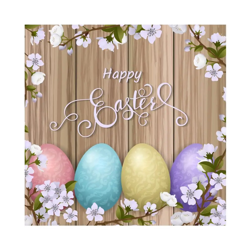 

Laeacco Happy Easter Lucky Eggs Wooden Boards Wall Photographic Baby Portrait Background Scene Photography Photo Backdrop Studio