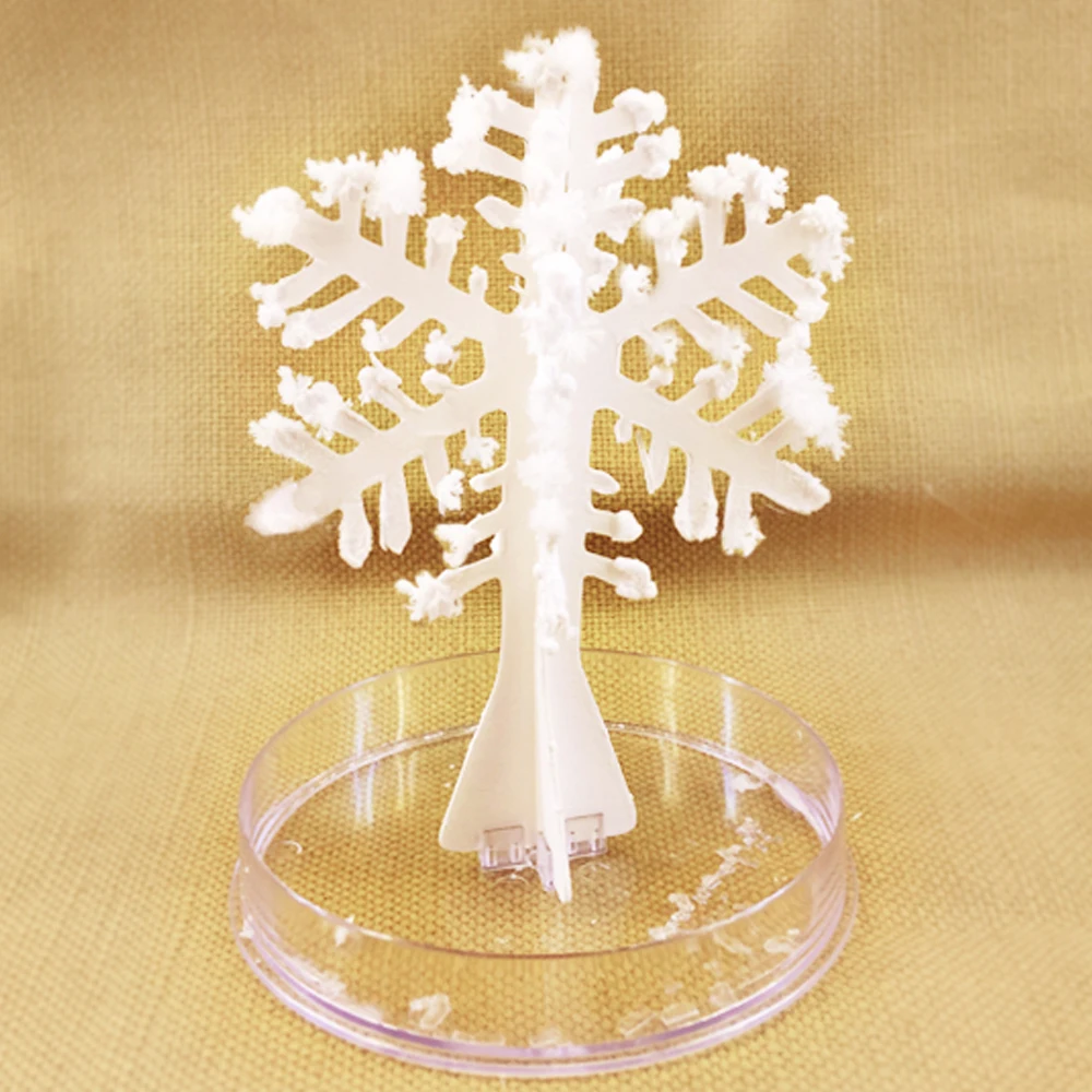 

2019 120mm H DIY White Magic Growing Paper Snowflake Tree Magical Grow Snowflakes Flutter Crystal Trees Flakes Kids Science Toys
