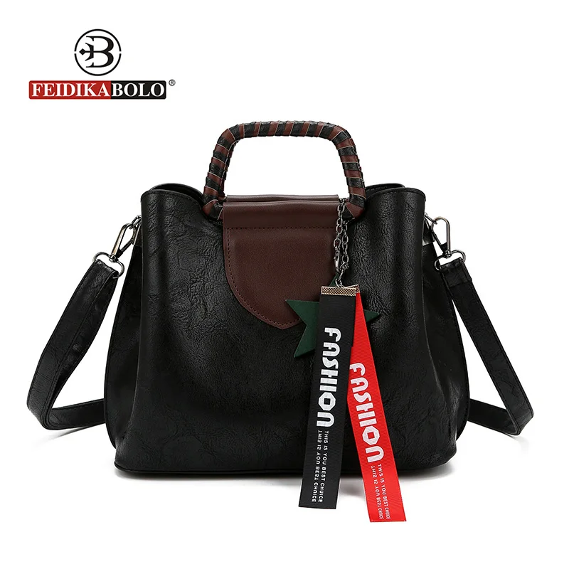 FEIDIKABOLO Famous Brands Tassel Ladies Autumn Tote Bag PU Luxury