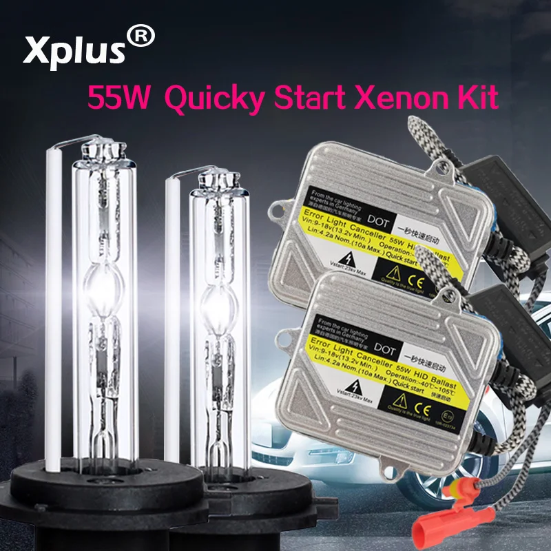 Xplus 55 Вт Быстрый старт HID Xenon комплект 2 шт. балласт H1 H3 H4 H8 H7 H8 H9 H11HB3 HB4 9005 9006 880 881 H27 для автомобильных фар