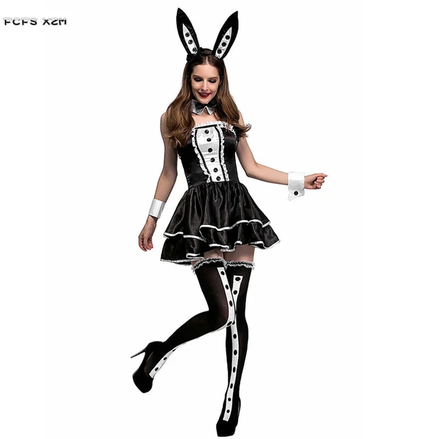 Disfraz De Conejito Negro Para Mujer, Disfraz Sexy De Conejo Para Halloween,  Carnaval, Purim, Club Nocturno, Bar Y Fiesta - Trajes De Cosplay -  AliExpress