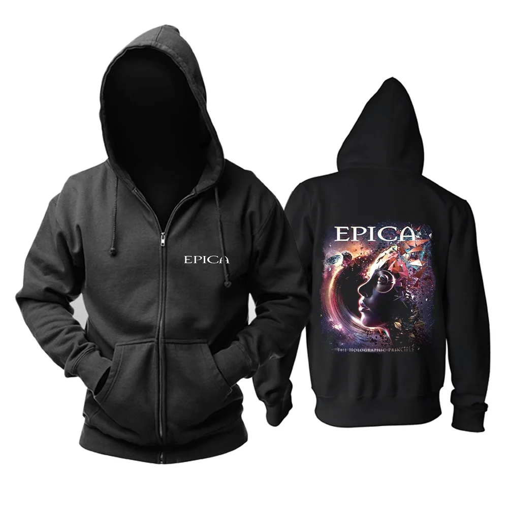 10 11 дизайнов толстовка на молнии Epica Rock мягкие хлопковые толстовки Панк Готическая металлическая одежда спортивный костюм sudadera флисовая оболочка куртка - Цвет: 10